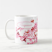 Mooie roze Cherry Blossom Floral Custom Koffiemok (Links)