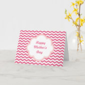 Mooie roze chevron moederdag kaart (Gele Bloem)