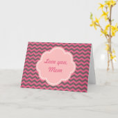 Mooie roze chevron moederdagkaart. kaart (Gele Bloem)