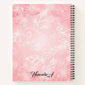 Mooie roze Chinese bloemen notitieboek (Achterkant)