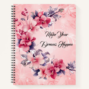 Mooie roze Chinese bloemen notitieboek