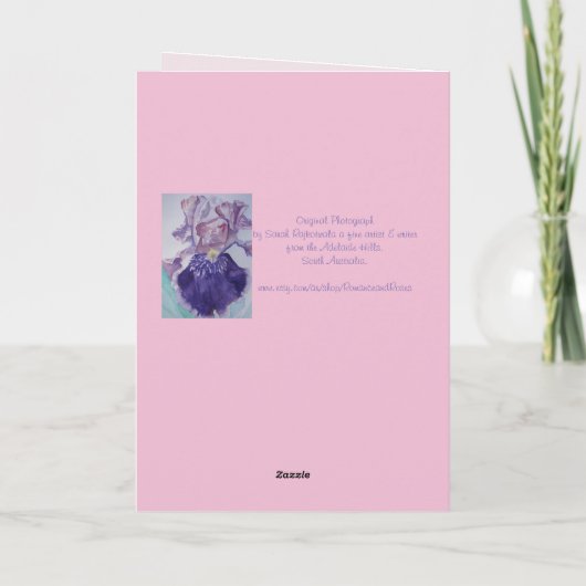 Mooie roze chrysanthemum bloemen bloemkaart kaart (Achterkant)