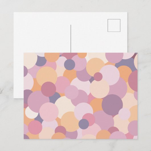 Mooie roze cirkels aankondigingskaart (Voorkant / Achterkant)