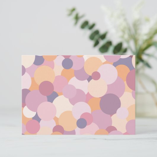 Mooie roze cirkels bedankkaart (Staand voorkant)