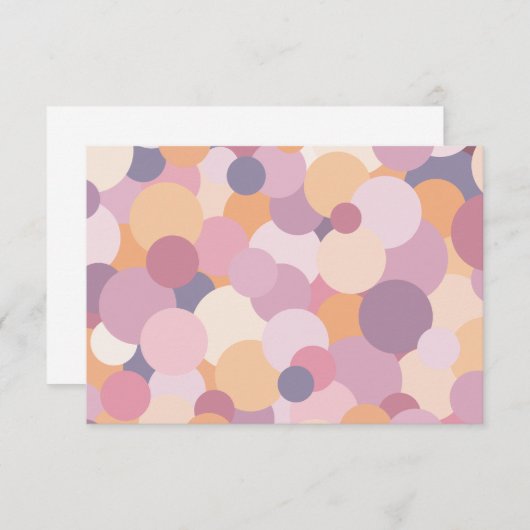 Mooie roze cirkels bedankkaart (Voorkant / Achterkant)