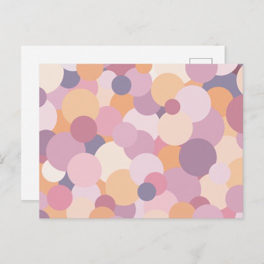 Mooie roze cirkels briefkaart (Voorkant / Achterkant)