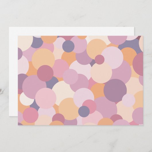 Mooie roze cirkels feestdagenkaart (Voorkant / Achterkant)