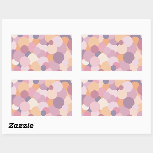 Mooie roze cirkels rechthoekige sticker (Vel)
