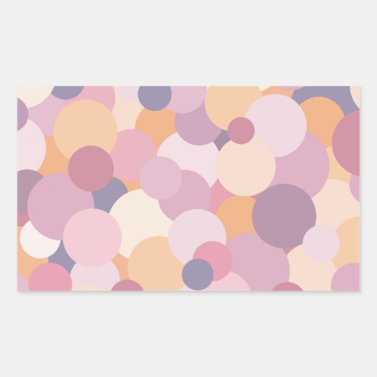 Mooie roze cirkels rechthoekige sticker (Voorkant)