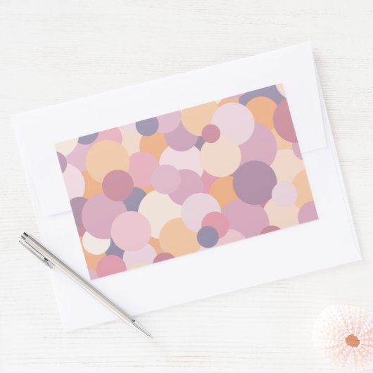 Mooie roze cirkels rechthoekige sticker (Envelop)