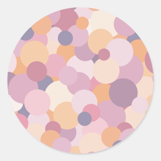 Mooie roze cirkels ronde sticker (Voorkant)
