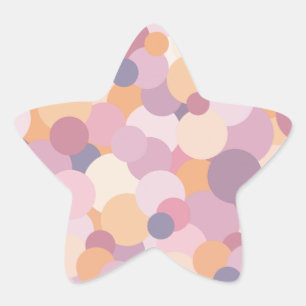 Mooie roze cirkels ster sticker