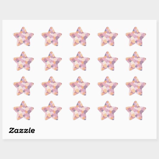 Mooie roze cirkels ster sticker (Vel)