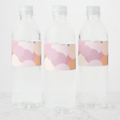 Mooie roze cirkels waterfles etiket (Flessen)