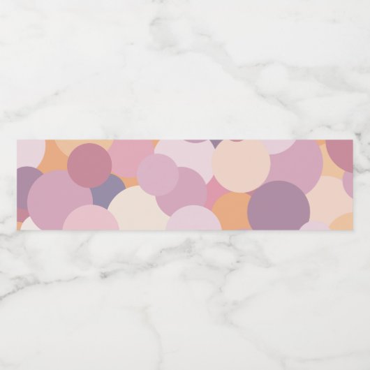 Mooie roze cirkels waterfles etiket (Enkel label)