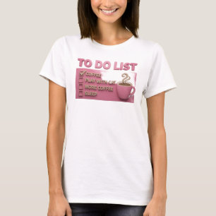 Mooie Roze COFFIE SPELEN MET KAT T-shirt
