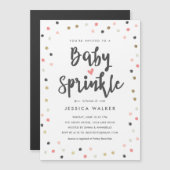Mooie Roze Confetti Baby Sprinkle Uitnodiging (Voorkant / Achterkant)