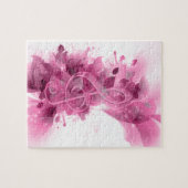 Mooie roze, coole bloemen bladeren legpuzzel (Horizontaal)