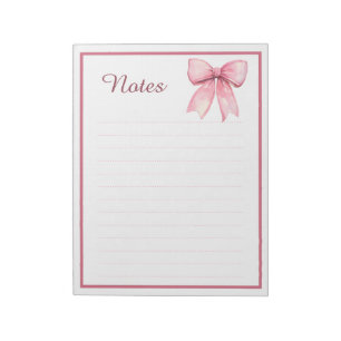 Mooie Roze Coquette Lint Boog Rand Notities Notiti Notitieblok