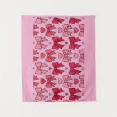 Mooie Roze Coquette Wandtapijt Wandkleed (Voorkant)