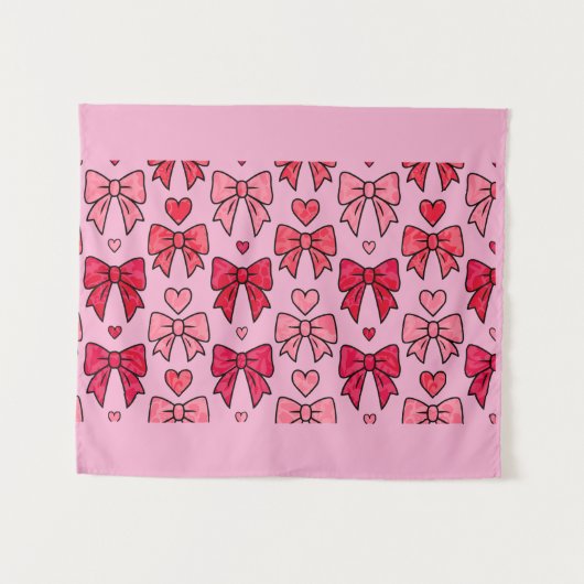 Mooie Roze Coquette Wandtapijt Wandkleed (Voorkant (horizontaal))