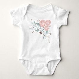Mooie Roze Crème Blauwe Bloemmotief Romper