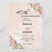 Mooie Roze Crème Bloemen bruiloft Jubileum Kaart (Voorkant / Achterkant)