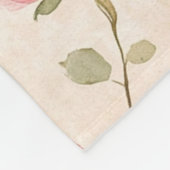 Mooie Roze Crème Rozen Bloemen Fleece Deken (Hoek)