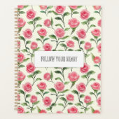 Mooie Roze Crème Rozen Bloemen Planner (Voorkant)