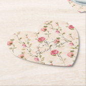 Mooie Roze Crème Rozen Bloemrijke Bruidsfeest Kartonnen Onderzetters (Gekanteld)