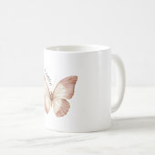 Mooie Roze Crème Vlinder Koffiemok (Voorkant rechts)