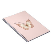 Mooie Roze Crème Vlinder Notitieboek (Rechterzijde)