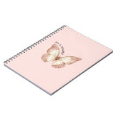 Mooie Roze Crème Vlinder Notitieboek (Linkerzijde)