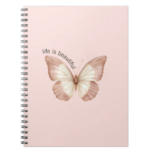 Mooie Roze Crème Vlinder Notitieboek