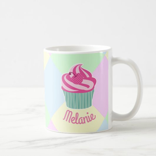 Mooie Roze Cupcake Aangepaste Kleuren Koffiemok (Rechts)