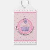 Mooie Roze Cupcake Aanpasbare Verjaardag Cadeaulabel (Voorkant)