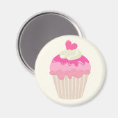 Mooie Roze Cupcake Magneet (Voorkant / Achterkant)