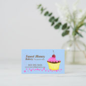 Mooie Roze Cupcake met Kers Visitekaartje (Staand voorkant)