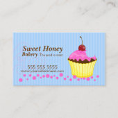 Mooie Roze Cupcake met Kers Visitekaartje (Voorkant)