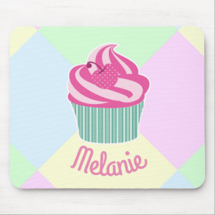 Mooie Roze Cupcake Pastelkleuren Persoonlijk Muismat