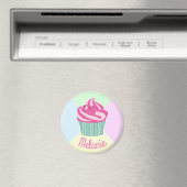Mooie Roze Cupcake Pasteltinten Persoonlijk Magneet (Insitu (Vaatwasser))