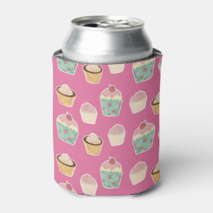 Mooie roze cupcake patroon blikjeskoeler