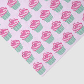Mooie Roze Cupcake Patroon Tissuepapier (Detail)