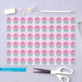 Mooie Roze Cupcake Patroon Tissuepapier (Craft)