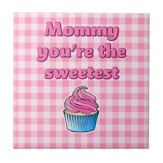 Mooie Roze Cupcake Tegeltje (Voorkant)