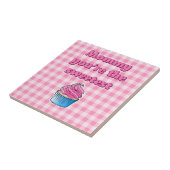 Mooie Roze Cupcake Tegeltje (Zijkant)