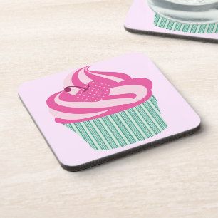 Mooie Roze Cupcake Zacht Roze Bier Onderzetter