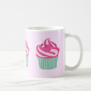 Mooie Roze Cupcakes Patroon Pastel Roze Koffiemok