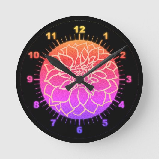 Mooie roze Dahlia   Ronde Klok (Voorkant)