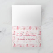 Mooie roze  dennenbomen Kerstmis Kaart (Binnen)